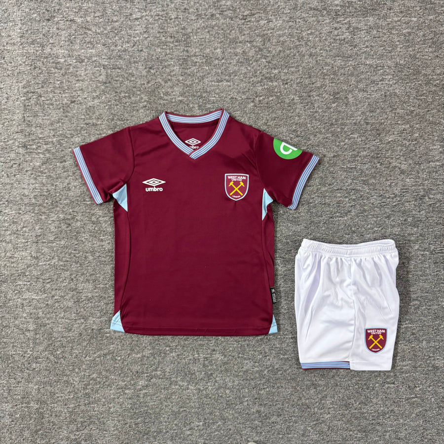 Ensemble de football enfant West Ham domicile 2025/26 – vue 2